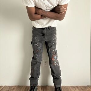 ✪  No Boundaries Y2K Streetwear Graffiti Carpenter Denim Jeans - Size 30 x 30